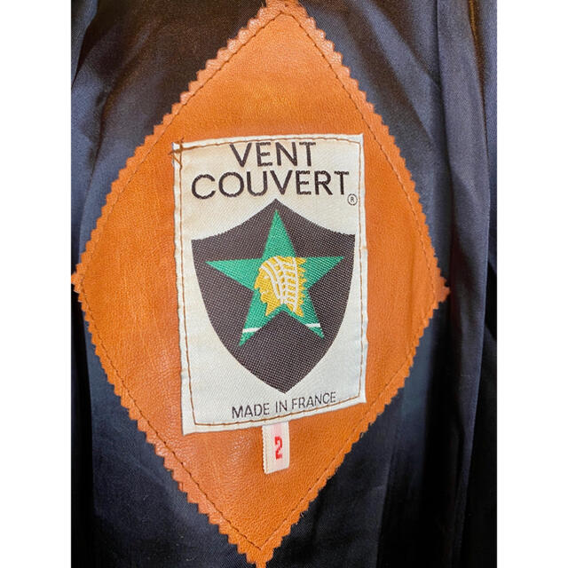【VENT COUVERT】フランス製 90's  レザー　ダウン　ジャッケット