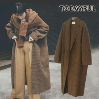 トゥデイフル(TODAYFUL)のトゥデイフル/チェックオーバーコート/36(チェスターコート)