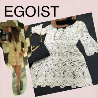 エゴイスト(EGOIST)の美品 EGOIST コットンレースワンピ(ミニワンピース)