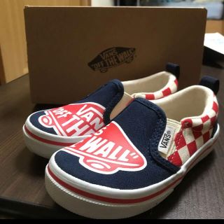 ヴァンズ(VANS)のVANS V98CJS LOGO SLIP ON(14-21) RED/LOGO(スリッポン)