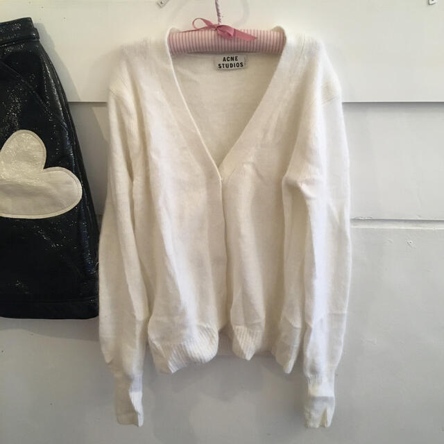 ACNE white cardigan.