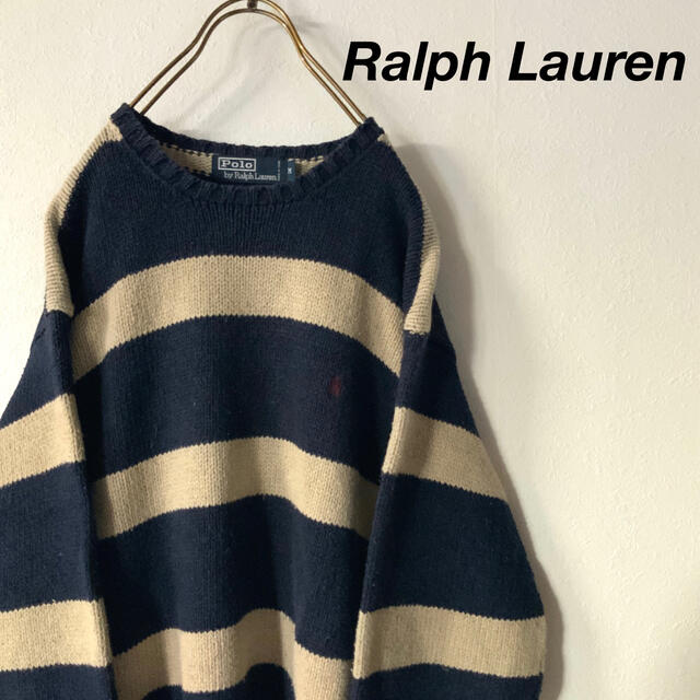 POLO RALPH LAUREN(ポロラルフローレン)のRalph Lauren  太ボーダー ローゲージ コットンニット メンズのトップス(ニット/セーター)の商品写真