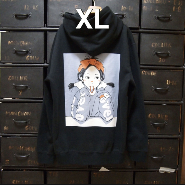 over print POPART hoodie パーカー　 XL