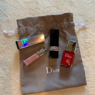 ディオール(Dior)のDIOR ミニマキシマイザー&ミニリップ&ミニネイル&巾着(リップグロス)