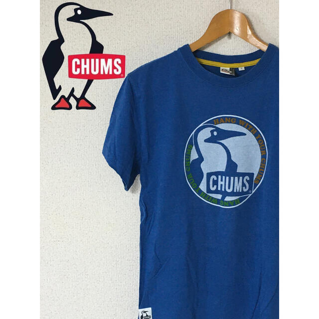 CHUMS(チャムス)のチャムス CHUMS ロゴ ビッグロゴ ブルー 青 S メンズのトップス(Tシャツ/カットソー(半袖/袖なし))の商品写真