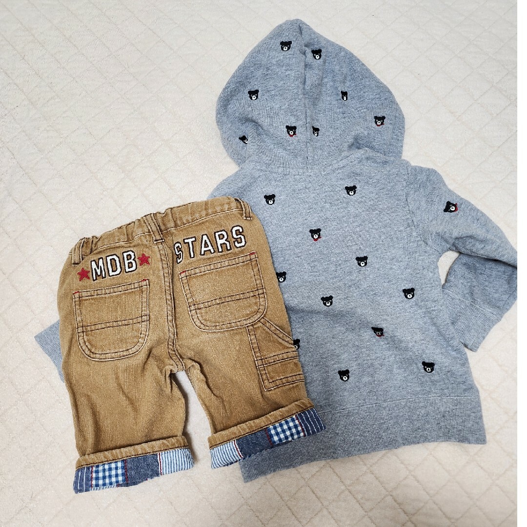 DOUBLE.B(ダブルビー)のDOUBLE.B★90cm/パーカーとハーフパンツのセット キッズ/ベビー/マタニティのキッズ服男の子用(90cm~)(ジャケット/上着)の商品写真