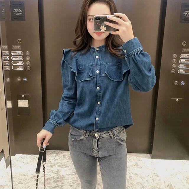 木造 ZARA 完売 デニムリボンブラウス | www.kingswaypowernc.com