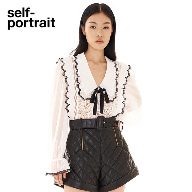 SelfPortrait Frill Collar ブラウス肩幅は平置きで38cmです