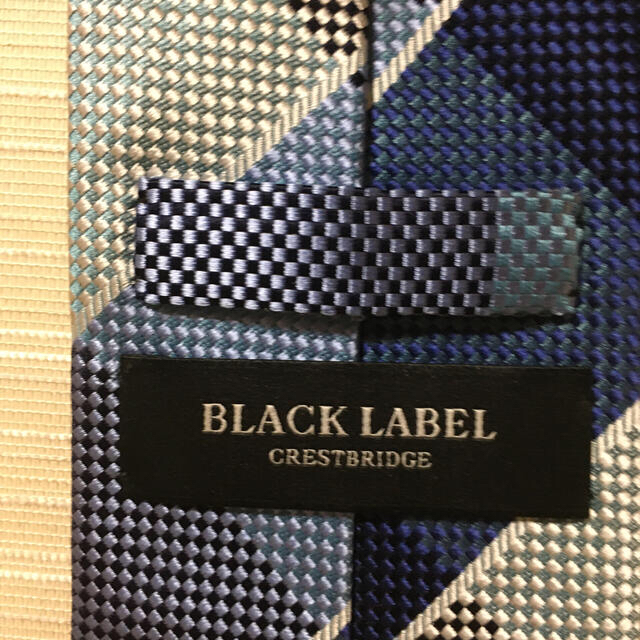 BLACK LABEL CRESTBRIDGE(ブラックレーベルクレストブリッジ)の【BLACK LABEL】シャンブレーストライプコンビチェックタイ メンズのファッション小物(ネクタイ)の商品写真