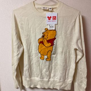 ユニクロ(UNIQLO)のKIDSディズニーコレクションクルーネックセーター(プーさん)(ニット)