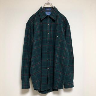 ペンドルトン(PENDLETON)の古着 90s PENDLETON ウールシャツ チェックシャツ グリーン 緑(シャツ)