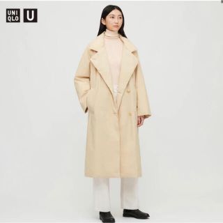 ユニクロ(UNIQLO)の6_6様専用（新品）UNIQLO U パデットコート ナチュラル Lサイズ(ロングコート)