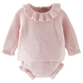 ザラキッズ(ZARA KIDS)の鹿の子編み　ニットセットアップ(ニット/セーター)