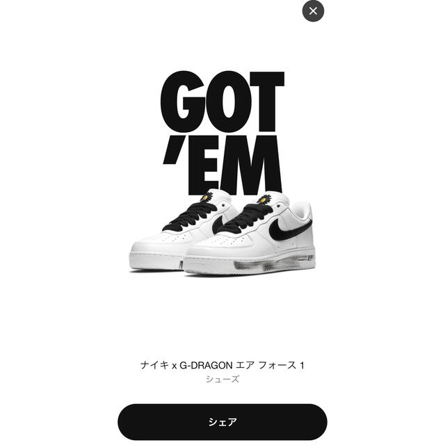 スニーカーNIKE  G-DRAGON  エアフォース1 パラノイズ 27cm