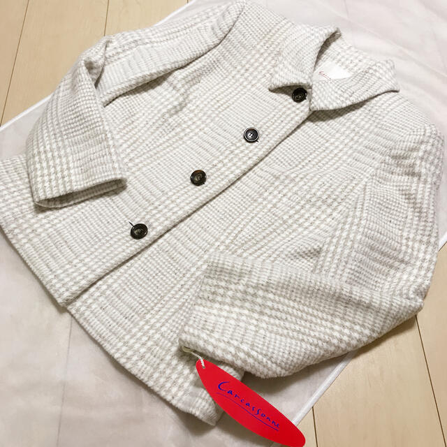 CarcasSonne アンゴラ&シルク素材 ジャケット ピーコート レディースのジャケット/アウター(ピーコート)の商品写真