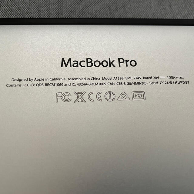 Mac (Apple)(マック)のMacBook Pro 15インチ 512GB late2013 Retina スマホ/家電/カメラのPC/タブレット(ノートPC)の商品写真