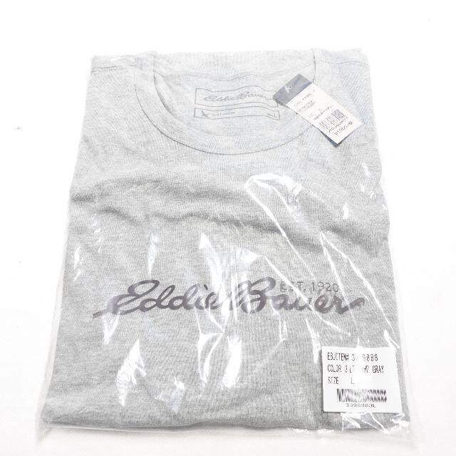 Eddie Bauer(エディーバウアー)の[Eddie　Bauer]　クールネックTシャツ グレー　Lサイズ  メンズのトップス(Tシャツ/カットソー(半袖/袖なし))の商品写真