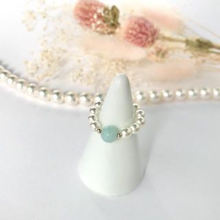 アマゾナイトとパールのリング💍(リング)