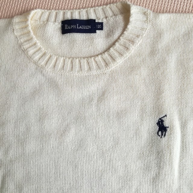 POLO RALPH LAUREN(ポロラルフローレン)のRalph Lauren コットンセーター白 120子供 キッズラルフローレン キッズ/ベビー/マタニティのキッズ服男の子用(90cm~)(ニット)の商品写真