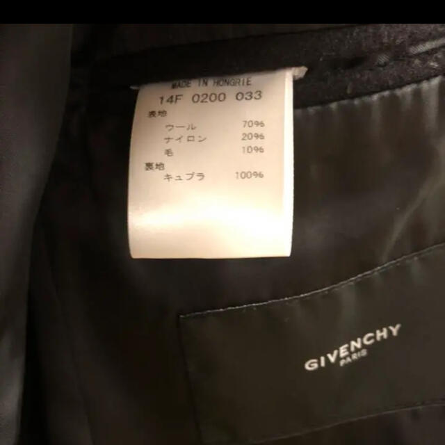 GIVENCHY(ジバンシィ)のジバンシイ黒ブラックウールチェスターコート46スーツコート メンズのジャケット/アウター(チェスターコート)の商品写真