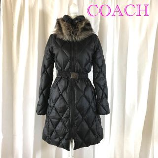 コーチ(COACH)の新品　コーチ　ダウン　コート  黒　レディース　S  M(ダウンコート)