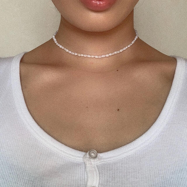 Pearl choker necklace  ハンドメイドのアクセサリー(ネックレス)の商品写真