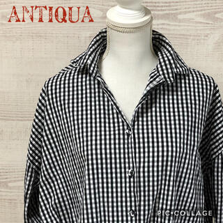 アンティカ(antiqua)のアンティカantiquaギンガムチェックシャツ(シャツ/ブラウス(長袖/七分))
