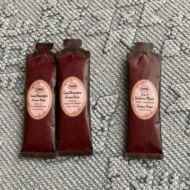 SABON(サボン)のサボン試供品(ローシャンプー　グリーンローズ、ヘアマスク　グリーンローズ) コスメ/美容のヘアケア/スタイリング(シャンプー)の商品写真