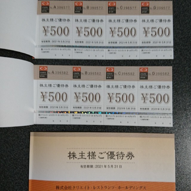 クリエイトレストランツ株主優待券30，000円-