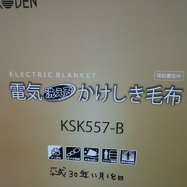 電気洗えるかけしき毛布 スマホ/家電/カメラの冷暖房/空調(電気毛布)の商品写真