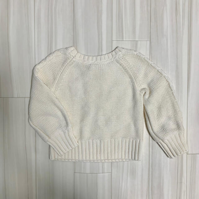 babyGAP(ベビーギャップ)のGap kids baby ホワイト ケーブル ニット キッズ/ベビー/マタニティのキッズ服女の子用(90cm~)(ニット)の商品写真