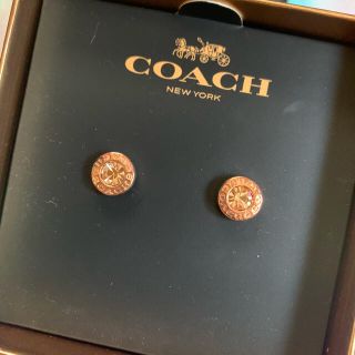 コーチ(COACH)の新品未使用♡ COACH ピアス ピンクゴールド ストーン イヤリング(ピアス)