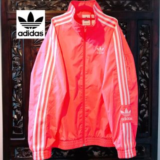 アディダス(adidas)のアディダス ピンク ウィンドブレーカー ジャージ ナイロン ジャケット ブルゾン(ナイロンジャケット)