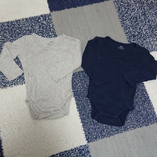 エイチアンドエム(H&M)の【訳あり中古】H&M 長袖 ロンパース ２枚セット(ロンパース)