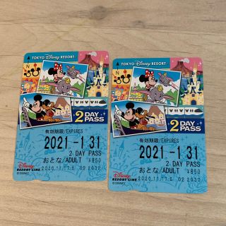 ディズニー(Disney)のディズニーリゾートライン　2DAY PASS(遊園地/テーマパーク)