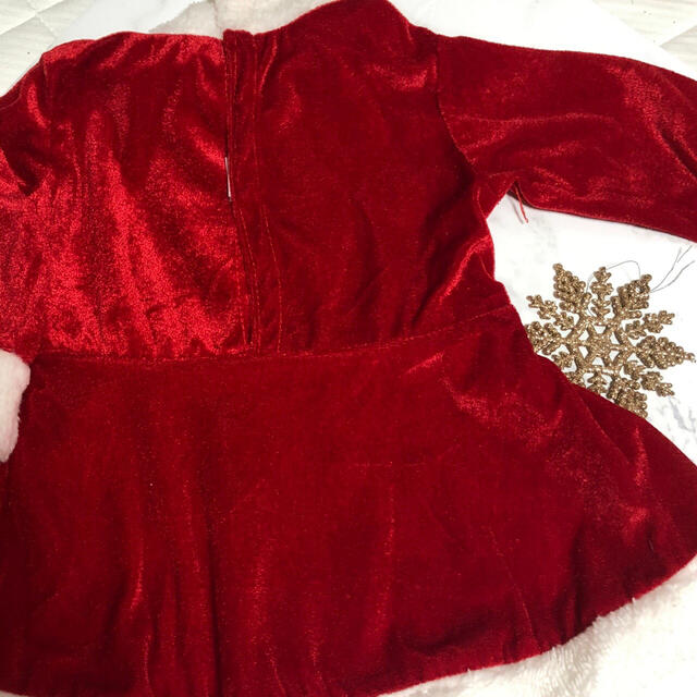 80 クリスマス Xmas サンタ コスプレ 女の子 コスチューム ワンピース キッズ/ベビー/マタニティのベビー服(~85cm)(ワンピース)の商品写真