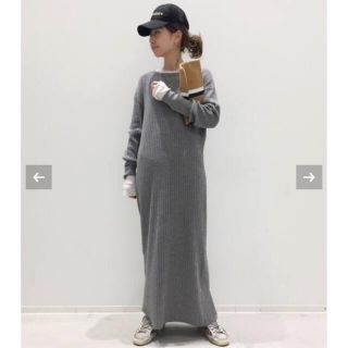 アパルトモンドゥーズィエムクラス(L'Appartement DEUXIEME CLASSE)のアパルトモン　Rib Knit ワンピース　グレー(ロングワンピース/マキシワンピース)