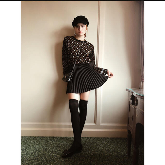 ウエスト Lochie pleats mini skirt blackの通販 by sui_sui_suiren's shop｜ロキエなら