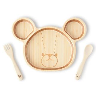 クマノガッコウ(くまのがっこう)のFANFAM くまのがっこう　ジャッキー　竹食器　バンブープレートセット(プレート/茶碗)