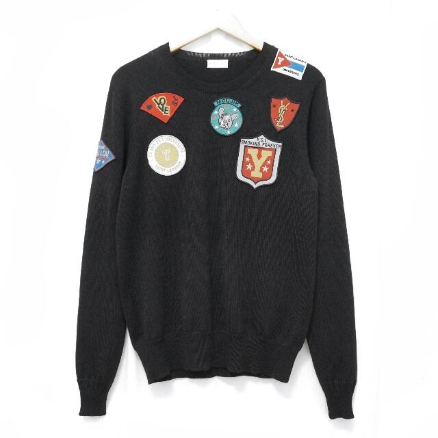 SAINT LAURENT SOUVENIR PATCH CREW KNIT