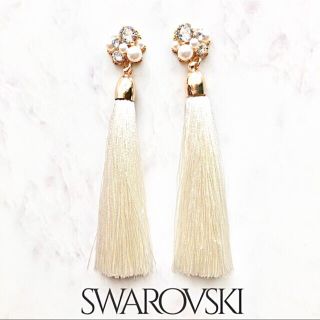 スワロフスキービッグタッセルピアス✨ブライダルインナー.結婚式.ウェディング(ピアス)