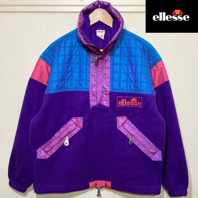 ellesse フリースジャケット　エレッセ　ヴィンテージ　ハーフジップ　美品