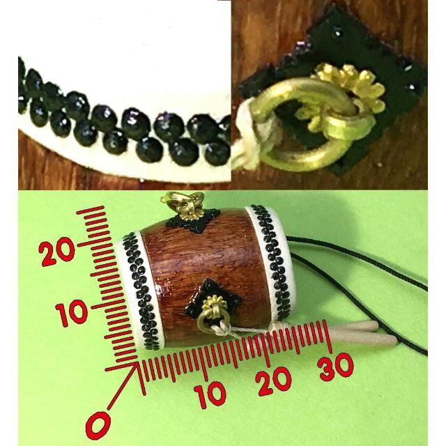 長胴太鼓(宮太鼓)ストラップ【受注製作】※お名前入り千社札付の通販 by