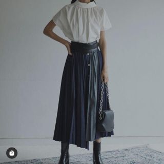 アメリヴィンテージ(Ameri VINTAGE)のAmeri アメリ DENIM PLEATS SK デニムスカート(ロングスカート)