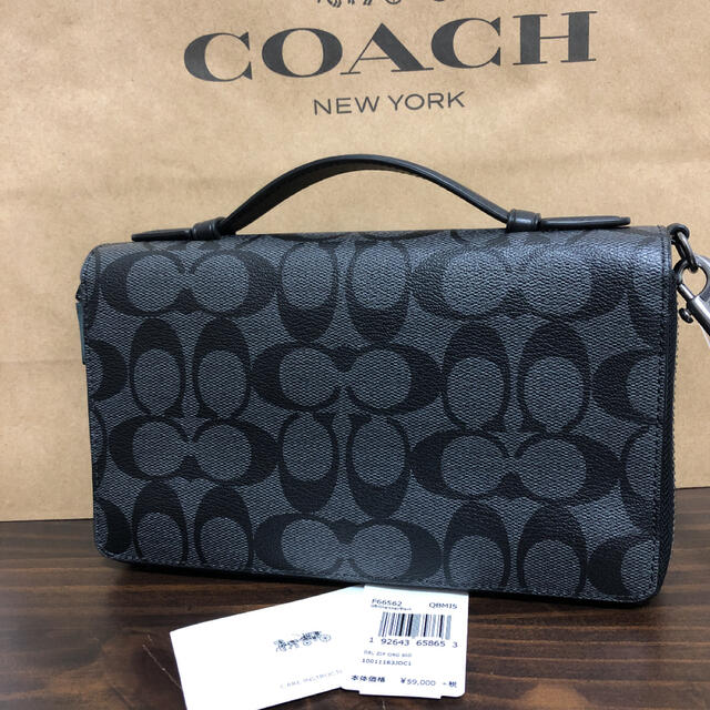 COACH(コーチ)の【COACH☆新品】大人気！77%OFF！ダブルジップ　トラベル　シグネチャー メンズのファッション小物(長財布)の商品写真