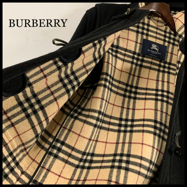 BURBERRY LONDON バーバリー ダッフルコート 黒 裏地総柄 美品