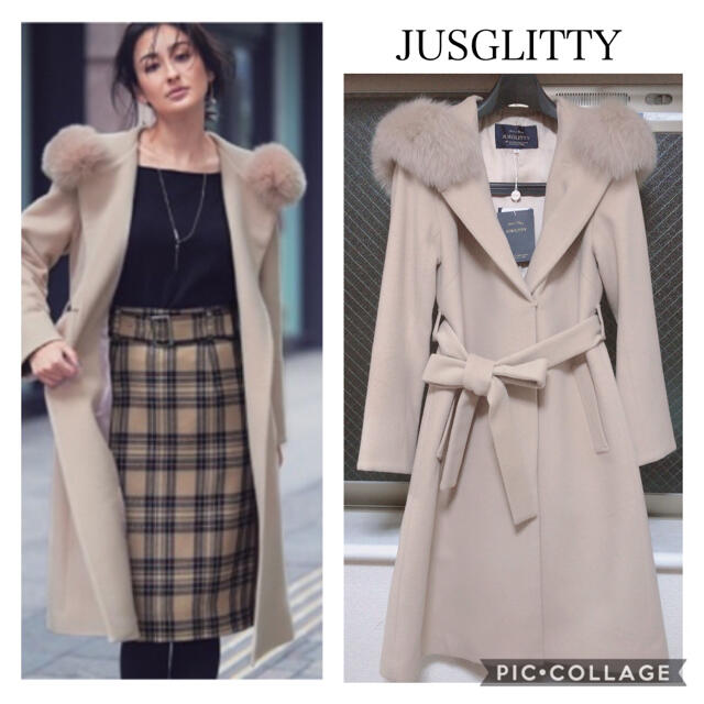 JUSGLITTY ジャスグリッティー  フードラップコート