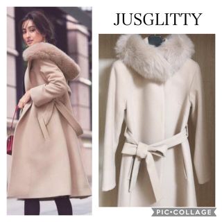 JUSGLITTY - JUSGLITTY ジャスグリッティー フードラップコート