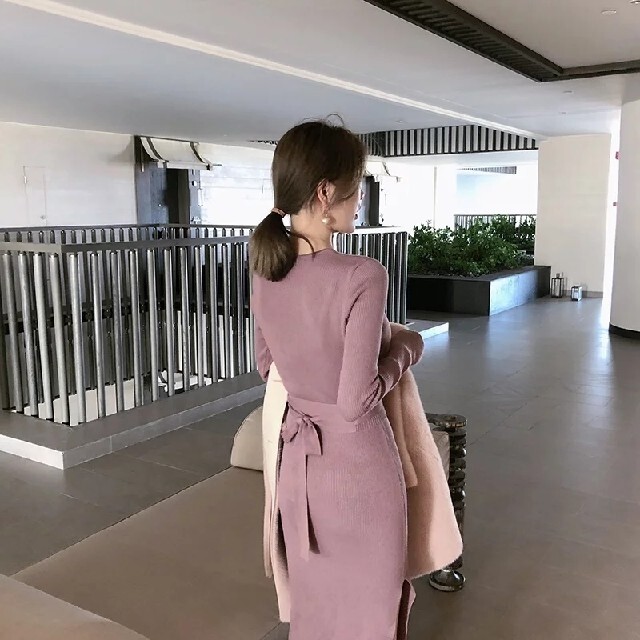 dholic(ディーホリック)の【まや様専用】ニットワンピ(pink purple) レディースのワンピース(ひざ丈ワンピース)の商品写真