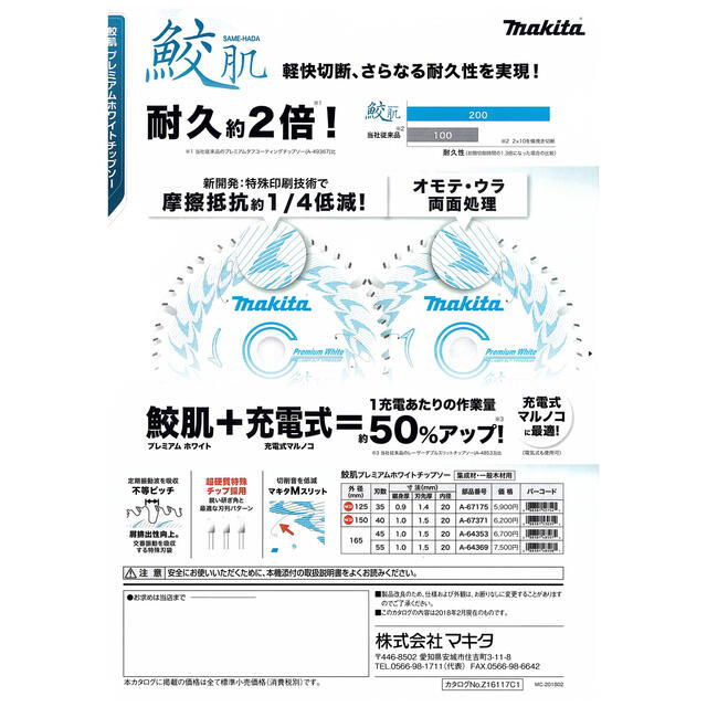 Makita(マキタ)のマキタ 鮫肌 サメハダ チップソー 125×35P 4枚セット　A67175 その他のその他(その他)の商品写真